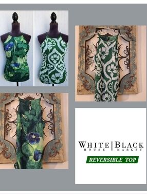 White House Black Market Green Reversible Tank Top. NWOT Size Small